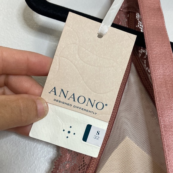 New ANAONO Bra Womens 32 Small Pink Susan Front Wrap Lace Wireless Bralette - Picture 10 of 14